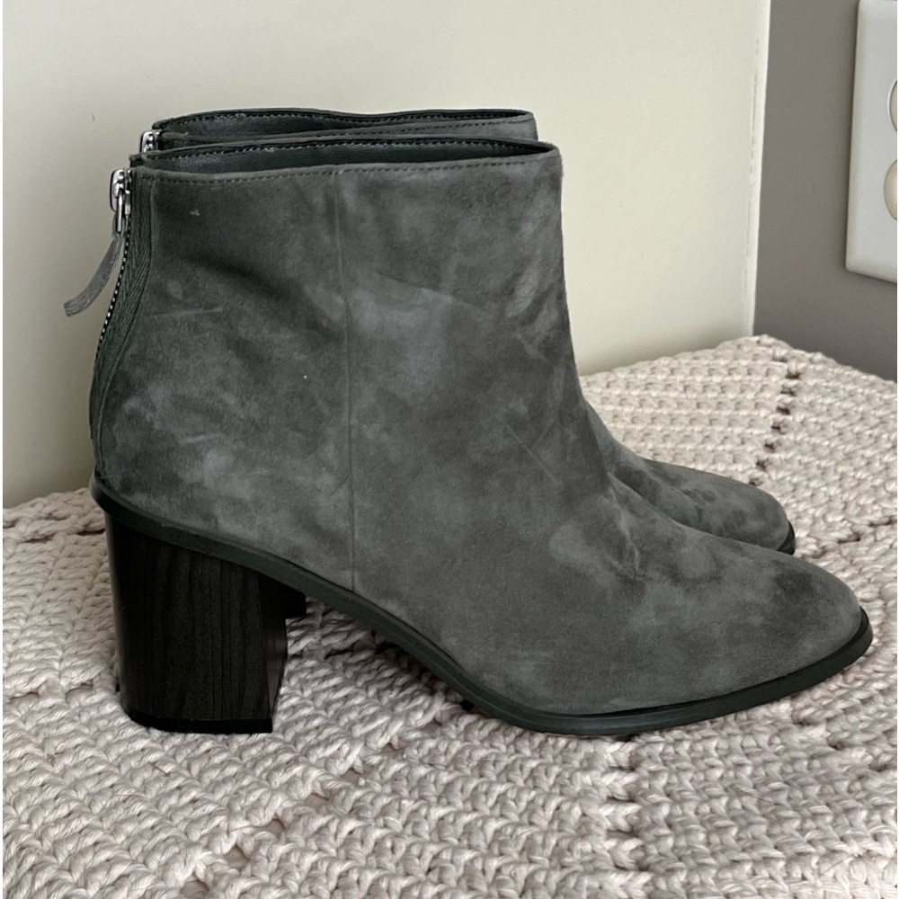 NWOT Splendid Magnolia Leather Zipper Bootie Ankle Boots Gray - Picture 3 of 8